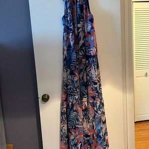 GeBe Floral Maxi Dress in Blue and Red - Here’s your July 4th dress!